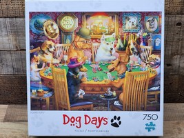 Buffalo Dog Days Jigsaw Puzzle - Poker Pups - 750 Piece Random Cut - Ships Free - £16.03 GBP