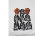 Lot of (7) Navia Dratp Black And Red Gulled Board Game Pieces - $19.79