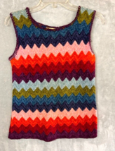 Vintage Jack Winter Cap Sweater tank Women&#39;s chevron multi color small m... - £19.93 GBP