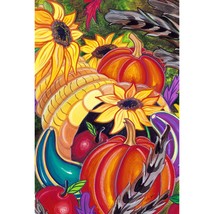 Toland Home Garden 109658 Colorful Cornucopia Fall Flag 28x40 Inch Double Sided  - £24.74 GBP