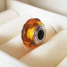 Champange Fascinating Faceted Murano Glass Charm Bead For European Bracelet - $9.99