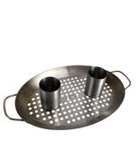 Charcoal Companion Stainless Steel Double Chicken Roasting Pan w/ Drip Tray - $20.00