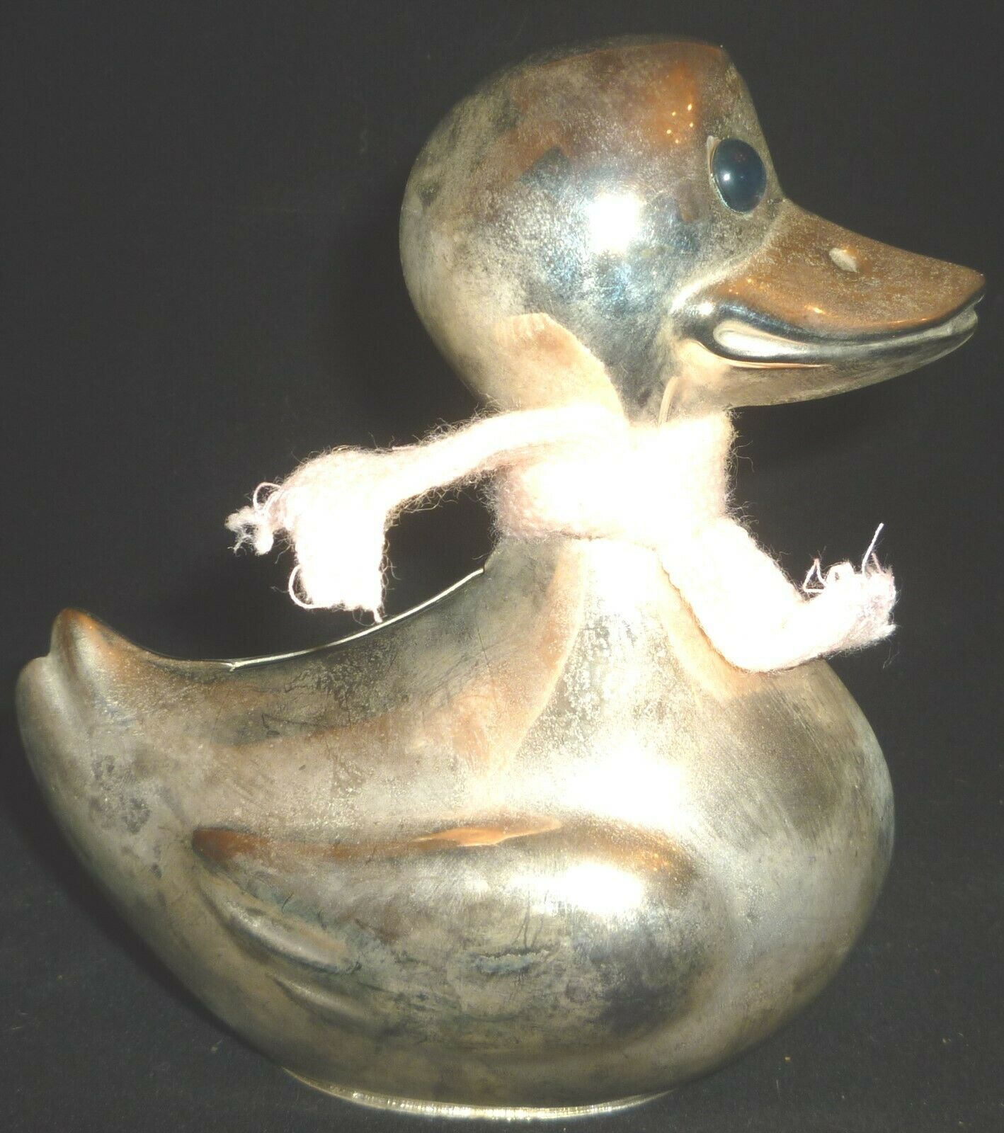 Primary image for VINTAGE SILVERPLATED DUCK COIN BAN FIGURAL PIGGY STILL BANK