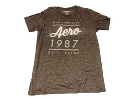 Aeropostale Aero  New York City NYC T Shirt Top Dark Gray Orange Org Brand Large - £15.82 GBP