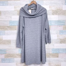 GREIGE Soft Ribbed Cowl Neck Dress Gray Lounge Comfort Womens Plus Size 2X - $74.24