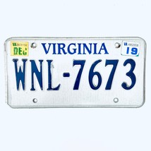 2019 United States Virginia Base Passenger License Plate WNL-7673 - £13.01 GBP