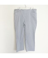 NWT Hilary Radley Womens Casual Cropped Capri Pants Blue White Striped XXL - $26.04 CAD