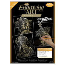 Foil Engraving Art Kit Value Pack 8.75&quot;X11.5&quot; Gold  Rhinoceros - £15.03 GBP