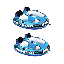 Airhead Mach 2 Inflatable 2 Rider Cockpit Lake Water Towable Tube, Blue ... - £390.77 GBP