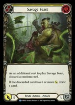 Savage Feast (Yellow) Rare WTR015 Flesh And Blood Tcg NM Welcome To Rath... - £1.26 GBP