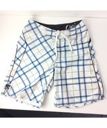 O&#39;NEILL Size 30 Board Shorts White Blue Graphic  Mesh Lined - $11.31