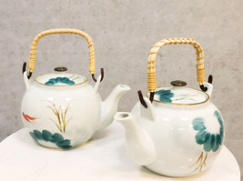 Set Of 2 Feng Shui Yin Yang Koi Fish Pair In Pond Ceramic Tea Pot 38oz T... - £31.45 GBP