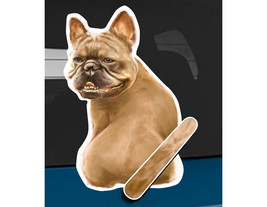 French Bulldog B rear window wiper wagging tail sticker - £10.38 GBP