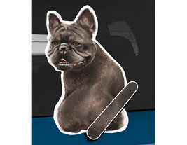 French Bulldog C brindle rear window wiper wagging tail sticker - $12.99