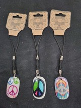 3 New plastic PEACE Tag / Ornaments.  With Original Packaging.  Unique - $10.80