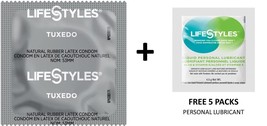 100 CT Lifestyles Tuxedo Condoms + FREE 5 Lifestyles lubricant packs - $21.73