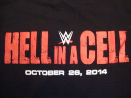 WWE World Wrestling Entertainment Hell In A Cell Crew 2014  Black T Shirt Size L - £14.37 GBP