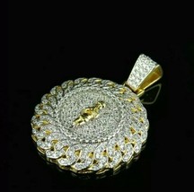 2Ct Round Diamond Angel Medallion 1.25&quot; Pendant 14K Yellow Gold Plated - £74.99 GBP