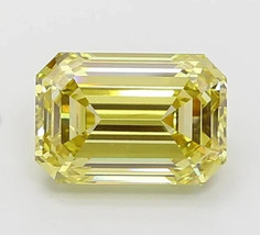 Lab Grown Emerald 2.09 Cts Fancy Yellow VS1 IGI Certified CVD Diamond - $16,566.34 MXN