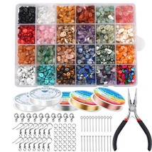 24Colors 1200Pcs Natural Crystal Beads for Jewelry Making Supplies Healing Gemst - $71.43