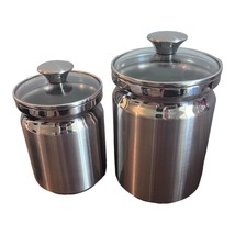 Tramontina Cannister Container Set Of 2 Made In Brazil 18/10, 12 cm, 14 cm - £15.76 GBP