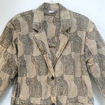 Tribal Cats Mustard Brown Jacket - Size (LARGE) (BN-JKT101) - $56.00