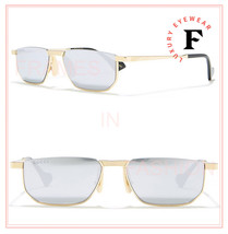 GUCCI 0627 Gold Silver Mirrored Slim Square Fashion Metal Sunglasses GG0627S 004 - £296.84 GBP