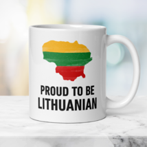 Patriotic Lithuanian Mug Proud to be Lithuanian, Gift Mug with Lithuania... - $21.50
