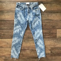 Current/Elliott The Stiletto Leaf Print Skinny Jeans Wily Blue White sz ... - $48.37