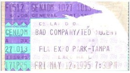 Mauvais Company Ted Nugent Ticket Stub Peut 12 1995 Tampa Florida - $41.51
