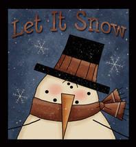 Primitive Wood Sign 843LS - Let It Snow SNowman  - $18.95