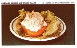 Vintage 1950 Cottage Cheese Peach Salad Recipe Print Cover 5x8 Crafts Fo... - $19.99