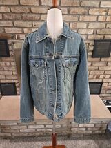 Old Navy Blue Jeans Vtg Y2K 2004 Denim Trucker Jacket Mens Sz Small Dist... - $37.62