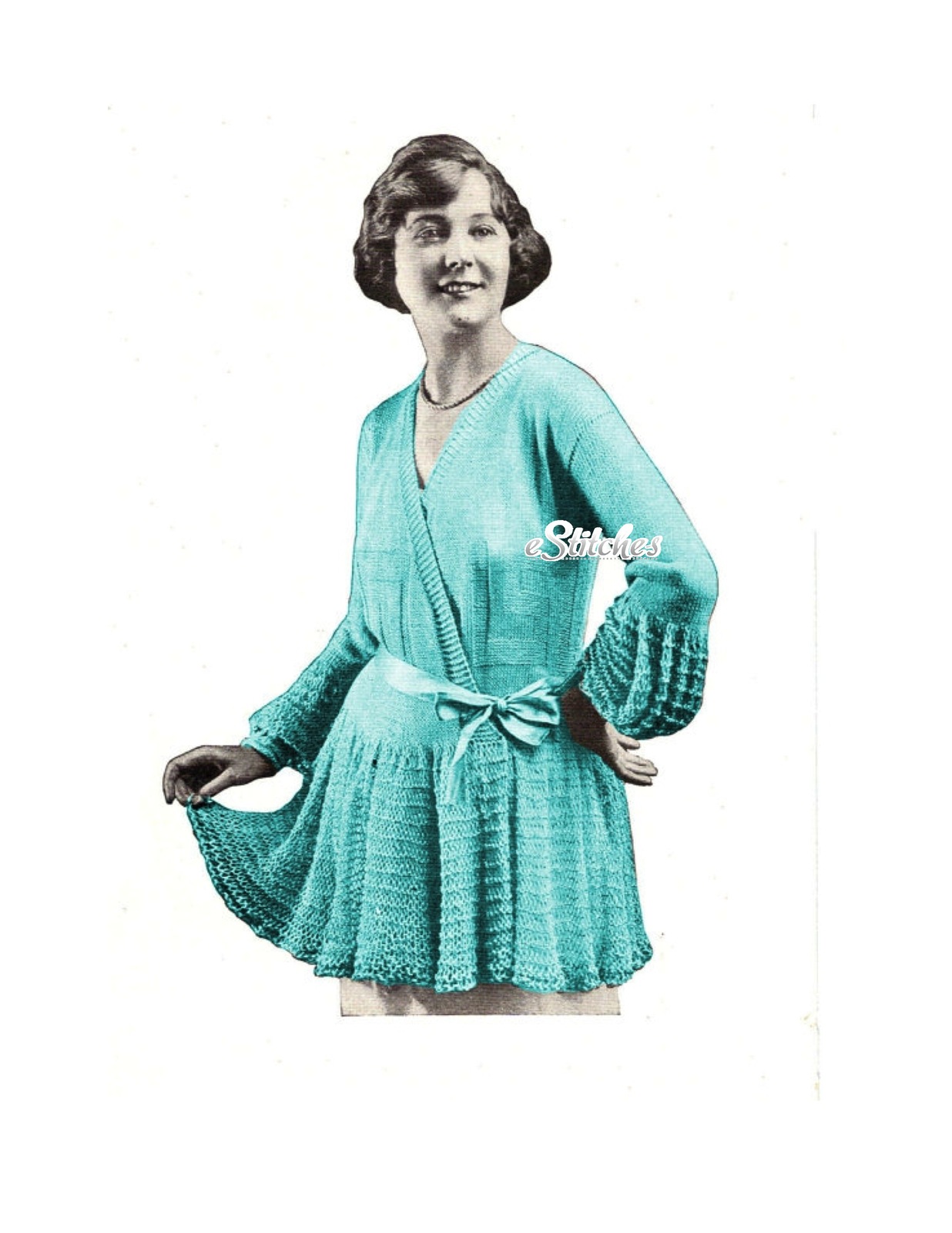 1919 Silk Surplice Long Waisted Sweater - Knit pattern (PDF 1922) - $3.75