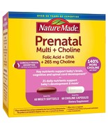 Nature Made Prenatal Multi Choline Folic Acid DHA 60+60 Count ~ Exp 08/2... - €10,27 EUR Nature Made Prenatal Multi Choline Folic Acid DHA 60+60 Count ~ Exp 08/2... - €10,27 EUR