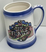 Vintage Made In Japan Six Flags Ceramic Mug 4.75” - $11.29