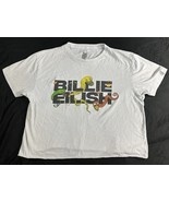Billie Eilish 2019 Cropped Graphic Tee M Monsters Cartoon Logo Lash Musi... - $19.95