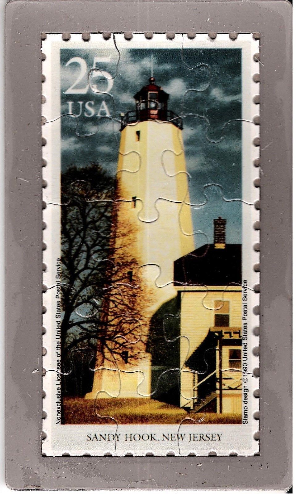 USPS POSTCARD - Lighthouses Commemorative Puzzle series - SANDY HOOK, NEW JERSEY - £7.86 GBP