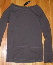 NWT WOMENS MEDIUM Brown LinQ Top Brown LS Silk LA M New - £27.52 GBP