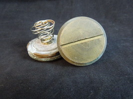 SET OF 2 Threaded BRASS SPRING LOADED END CAP 1 1/2 inch diameter - $9.89