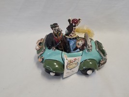 2003 Blue Sky Corp Clayworks Ceramic Giraffe Driving Golf Car Heather Goldminc - £31.64 GBP