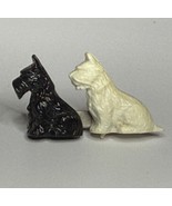 Black &amp; White Scottish Terrier Brooch Vintage Scottie Pin - $276.80 MXN