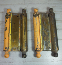 Pair of Vintage Chicago Simplex Double Action 8&quot; Door Hinges - Cannonball Ends - £68.06 GBP