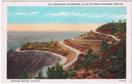 Postcard Spectacular Switchbacks On Broadmoor-Cheyenne Highway Colorado - £2.74 GBP