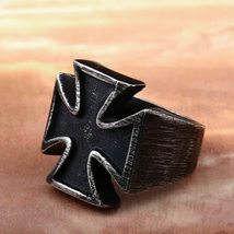  style unisex black sureface for woman and man stainless steel gothic punk cross finger thumb200