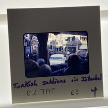 35mm Slide Istanbul Street Scene Turkish Soldiers 1973 - £7.70 GBP