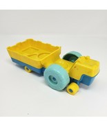 VINTAGE 1988 PLAYSKOOL TODDLER WEEBLES FARM BARN BLUE &amp; YELLOW TRACTOR TOY - £13.51 GBP