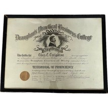 Fort Worth History 1909 Draughon&#39;s Practical Business College Diploma Si... - $1,865.76 MXN