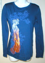 NWT New S $89 WOMENS ROMEO &amp; JULIET COUTURE Bronze BLUE GODDESS TOP Small  - £7.84 GBP