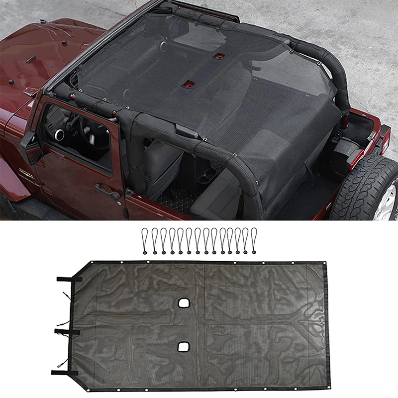Car Roof Top Sunshade Anti UV Sun Protection Cover Net For Jeep Wrangler JK - £98.06 GBP